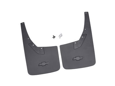 GM 22894865 Rear Flat Splash Guards in Black with Bowtie Logo