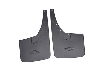 GM 22894865 Rear Flat Splash Guards in Black with Bowtie Logo