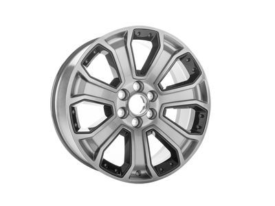 GM 19301164 22x9-Inch Aluminum 7-Spoke Wheel in Midnight Silver with Black Inserts