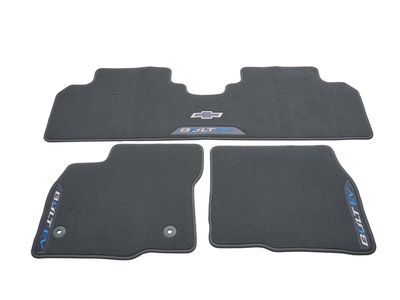 GM 42498172 First- and Second-Row Premium Carpeted Floor Mats in Dark Galvanized with Bowtie Logo and Bolt EV Script