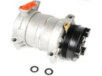 GMC 89019357 COMPRESSOR,A/C(H6 TYPE)(INCLUDES 2-16)(MATING CONNECT W/LEADS USE 12101937)(TRUCKS BUILT THAT HAVE 3 CYLINDRICAL BOSSES FOR COUNTERWEIGHT ON FRONT OF PULLEY, FOR 2ND DESIGN SEE 89024907)