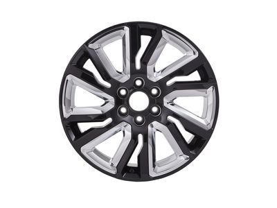 GM 84253949 22 x 9-inch 6-Split-Spoke Wheel in High Gloss Black with Chrome Inserts