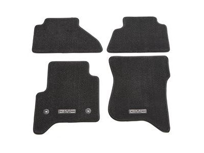 GM 84428373 First- and Second-Row Premium Carpeted Floor Mats in Jet Black with GMC Logo