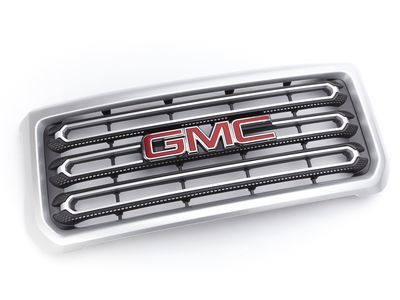 GMC 22972288 GRILLE PKG,FRONT(SILVER)(INSTALL 0.30)(5.535 KGS)(PAINTED SURROUND & INSERTS)