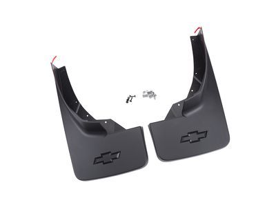 GM 23387353 Rear Molded Splash Guards in Black with Bowtie Logo