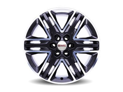 GM 23413108 20x8-Inch Aluminum 6-Split-Spoke Wheel in Satin Graphite Finish with Ultra Bright Machined Face