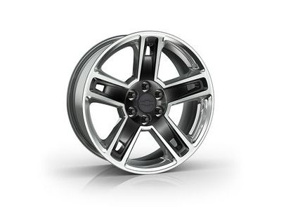 GM 19301160 22x9-Inch Aluminum 5-Split-Spoke Wheel in Ultra Bright Machined with Gloss Black