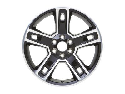 GM 19301160 22x9-Inch Aluminum 5-Split-Spoke Wheel in Ultra Bright Machined with Gloss Black