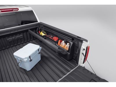 GM 84705345 Standard Bed Side-Mounted Bed Storage Box in Black with Codeable Key (Passenger-Side)