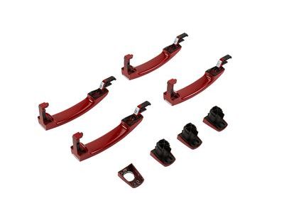 GM 95107224 Front and Rear Door Handles in Red Hot with Chrome Strip