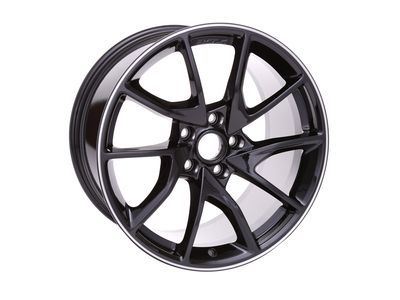 GM 23251387 19x10-Inch Aluminum 5-Split-Spoke Front Wheel in Black with Machined Groove