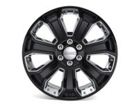 GM 84340647 22x9-Inch Aluminum 7-Spoke Wheel in Gloss Black with Chrome Inserts