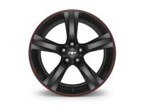 GM 23333839 20x8.5-Inch Aluminum 5-Spoke Front Wheel in Gloss Black with Red Stripe