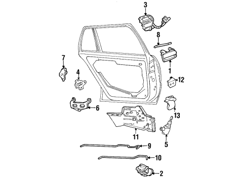 GM 16621439 Handle Assembly, Inside Rear Remote Control