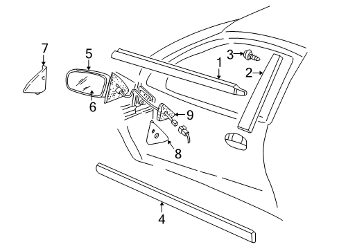 GM 22596478 Plate Assembly, Front Side Door Name "Sunfire" *Raspberry