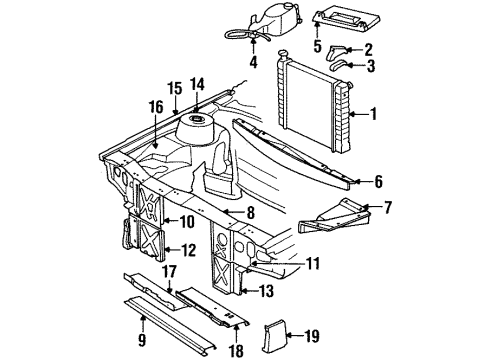 GM 20711424 Support, Motor Compartment Side Rail At E.A. Unit