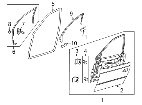 GM 92111912 Filler Assembly, Rear Side Door Window Inner Sealing Strip Front