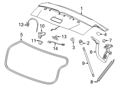 GM 23199275 Strut Assembly, Rear Compartment Lid