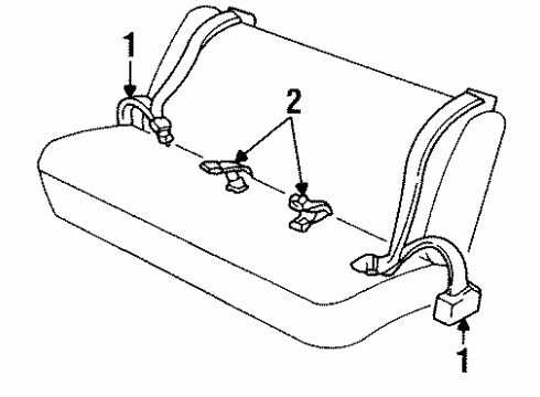 GM 12530861 Rear Seat Belt Kit Center *Black