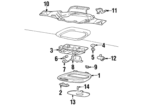 GM 12483217 PLATE, Overhead Console