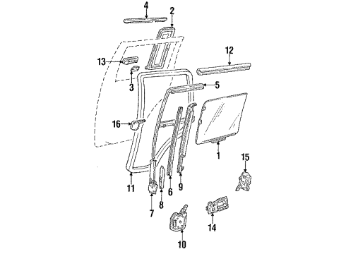 GM 15674928 Channel Assembly, Rear Side Door Window Rear