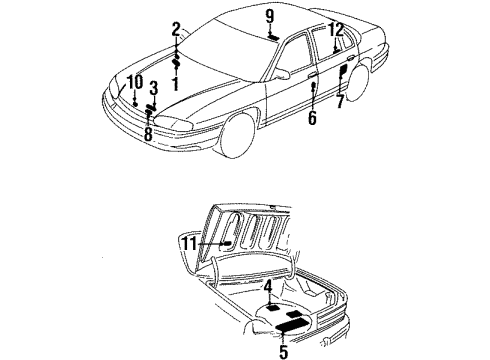 GM 22546570 Label, Rear Compartment Lid Release