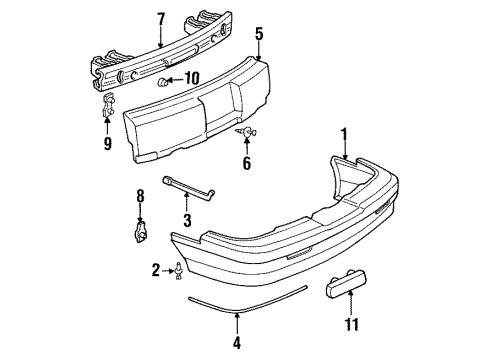 GM 22588763 Retainer, Rear Bumper Fascia Outer *Black