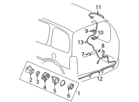 GM 89047103 Sensor Kit,Rear Object