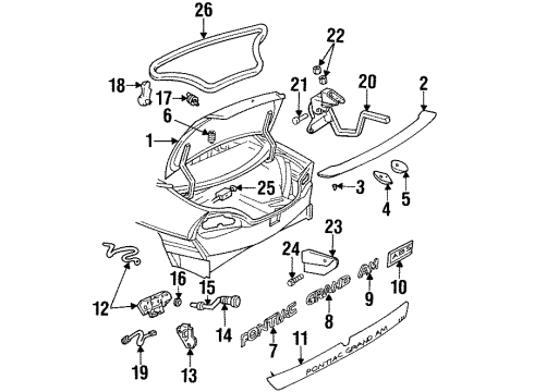 GM 16627719 HINGE, Rear Compartment Lid And End Gate