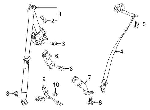 GM 84363017 Retractor Assembly, 3Rd Row Seat Belt *Black