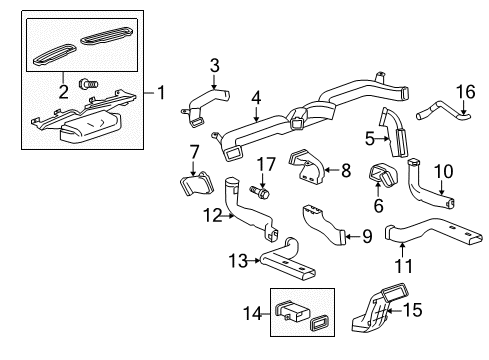 GM 25903971 Duct, Floor Rear Air Outlet