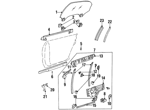 GM 25621143 Retainer, Rear Side Door Lower Sealing Strip