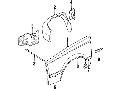 GM 14038795 Brace Asm,Front End Sheet Metal Diagram