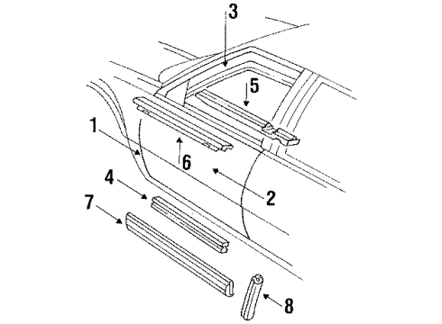 GM 20586401 Molding Assembly, Reveal Front Door Window @ Belt *Black