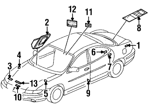 GM 10310249 Label,Instrument Panel Wiring Harness Fuse Block Identify