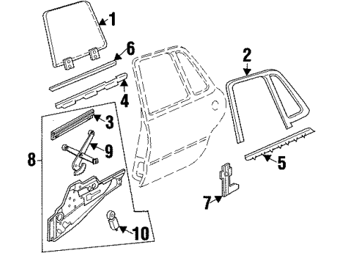 GM 16666623 Ret Rear Side Door Window Inner Sealing Strip