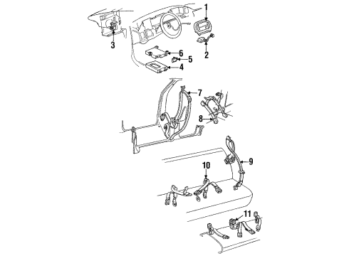 GM 12520196 Passenger Seat Retractor Side Belt Kit *Sapphire