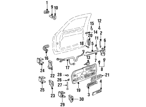 GM 22071936 Control Asm,Front Side Door Lock