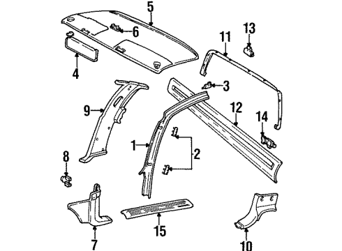 GM 15607401 Panel Assembly, Roof Inner Trim *Dark Red