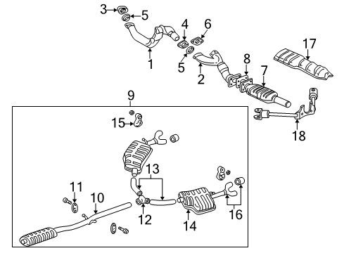 GM 25709529 Muffler Assembly, Exhaust(W/Exhaust & Tail Pipe & 3 Way Catalytic Converter)