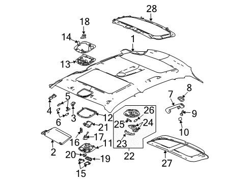 GM 15855081 Mirror Assembly, Sunshade Illuminate *Neutral L