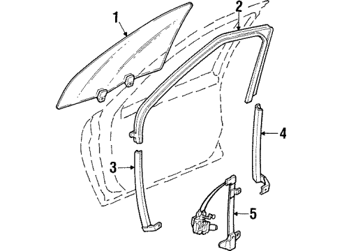 GM 10319852 Weatherstrip Assembly, Front Side Door Window *Black