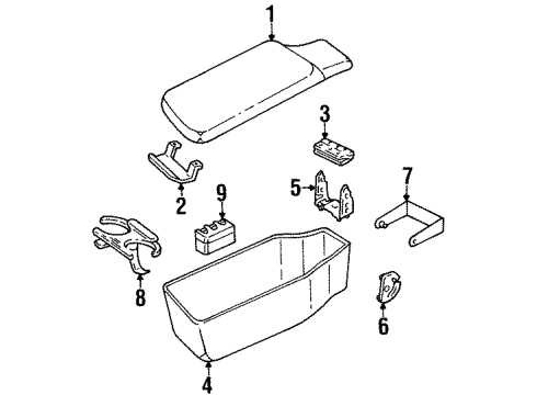 GM 12529268 ARMREST, Front Seat Arm Rest