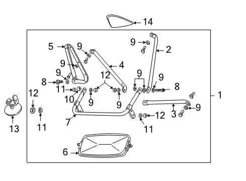 GM 12477850 Mirror Kit,Outside Rear View (W/ Holder)