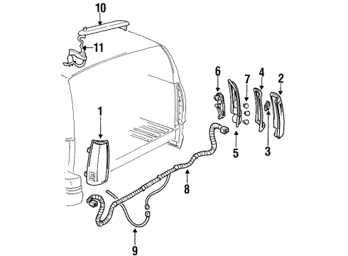 GM 12168044 Harness Assembly, Rear Lamp Wiring Harness Extension *Marked Print