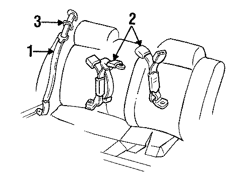 GM 12369350 Rear Seat Belt Kit Center