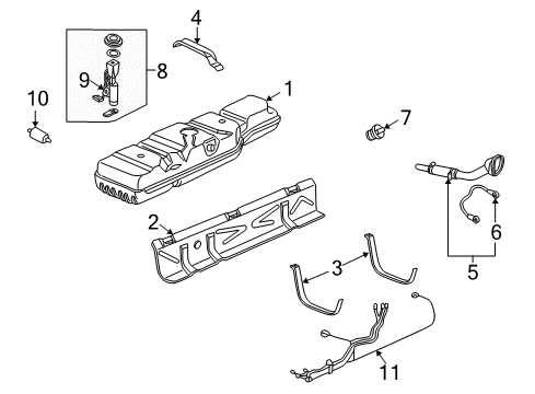 GM 461588 Strap, Fuel Tank