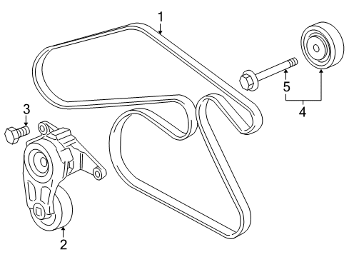 GM 12645921 Belt, Water Pump & A/C Compressor & Generator & P/S Pump