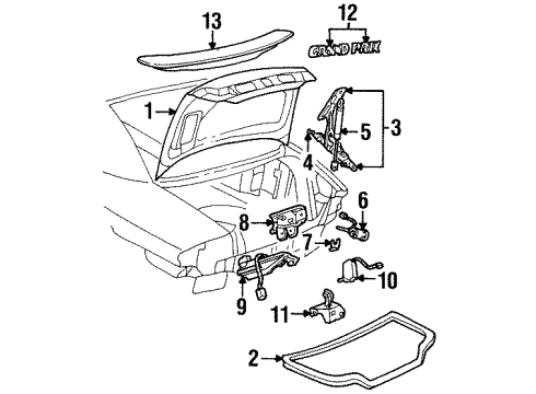 GM 10421789 Weatherstrip Assembly, Rear Compartment Lid <Use 1C6K