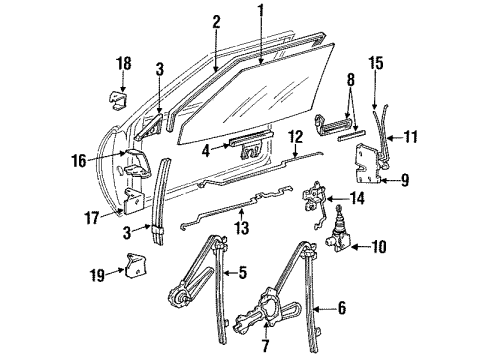 GM 10142868 Window, Front Side Door